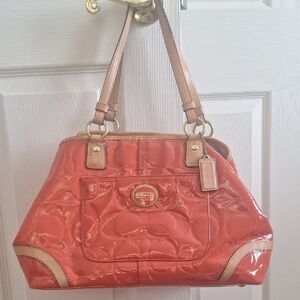 Coach Coral Patent Leather Shoulder Bag